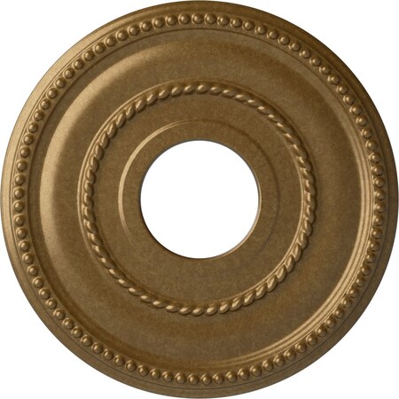 Ekena Millwork Valeriano Ceiling Medallion (Fits Canopies up to 6 1/4"), 12 1/8"OD x 3 5/8"ID x 3/4"P, Pale Gold CM12VAPAS